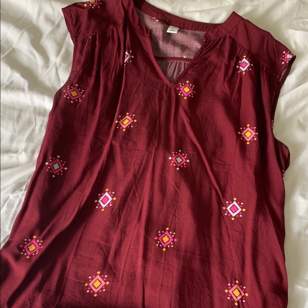 Red business casual shirt
